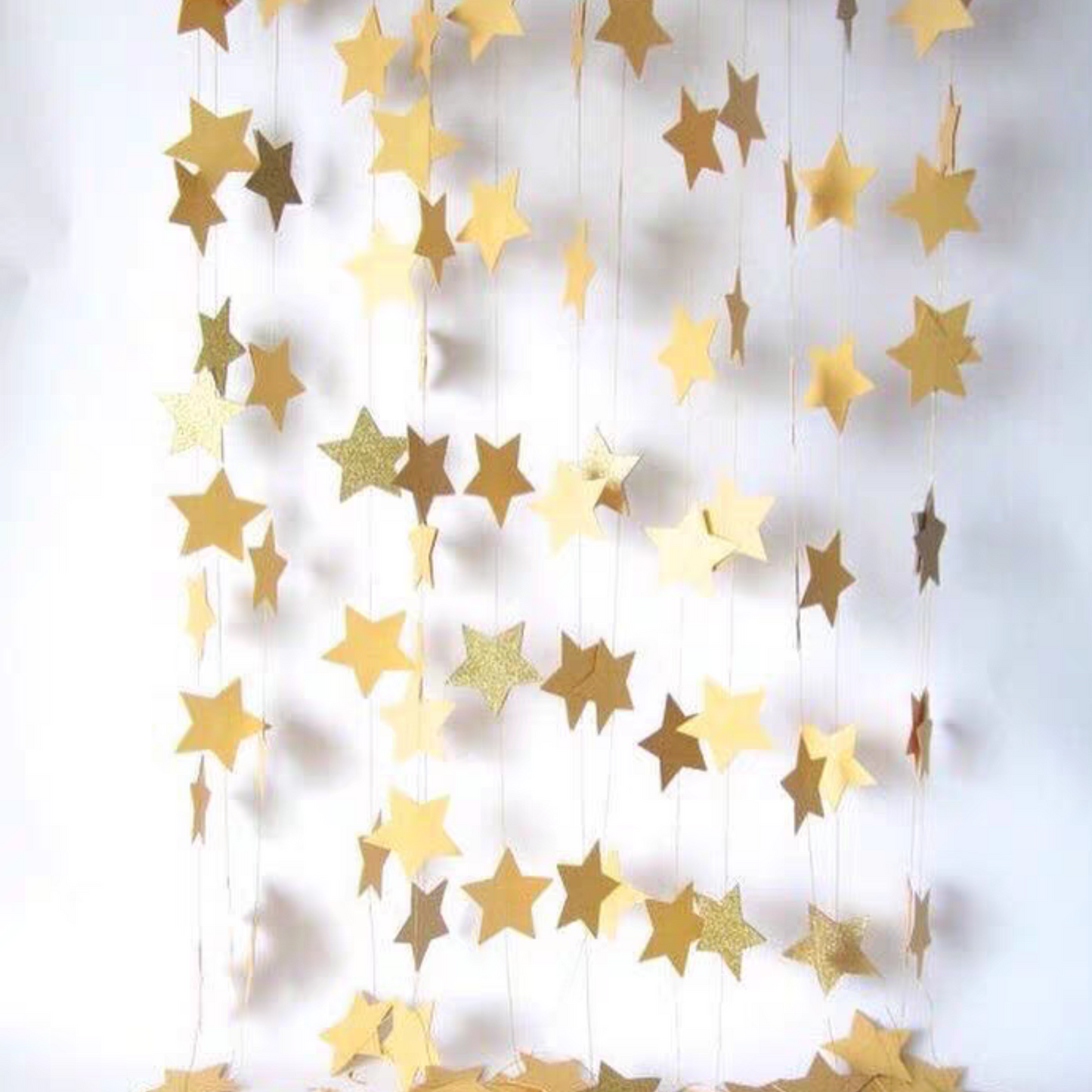 Gold Silver Stars Bunting Garland Decoration