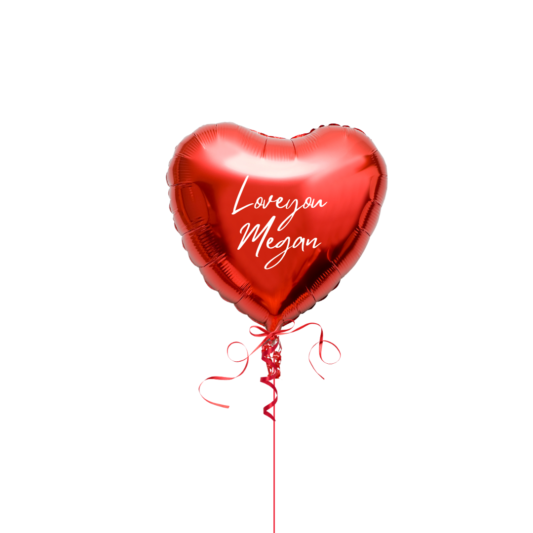 Personalised 18inch red heart balloon valentine's day gift idea ready helium inflated