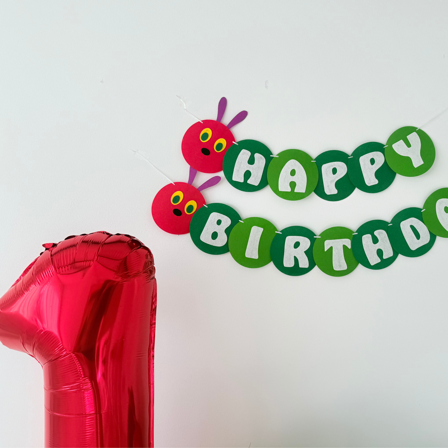 Personalised The Very Hungry Caterpillar balloon bouquet stand 1st 2nd birthday display