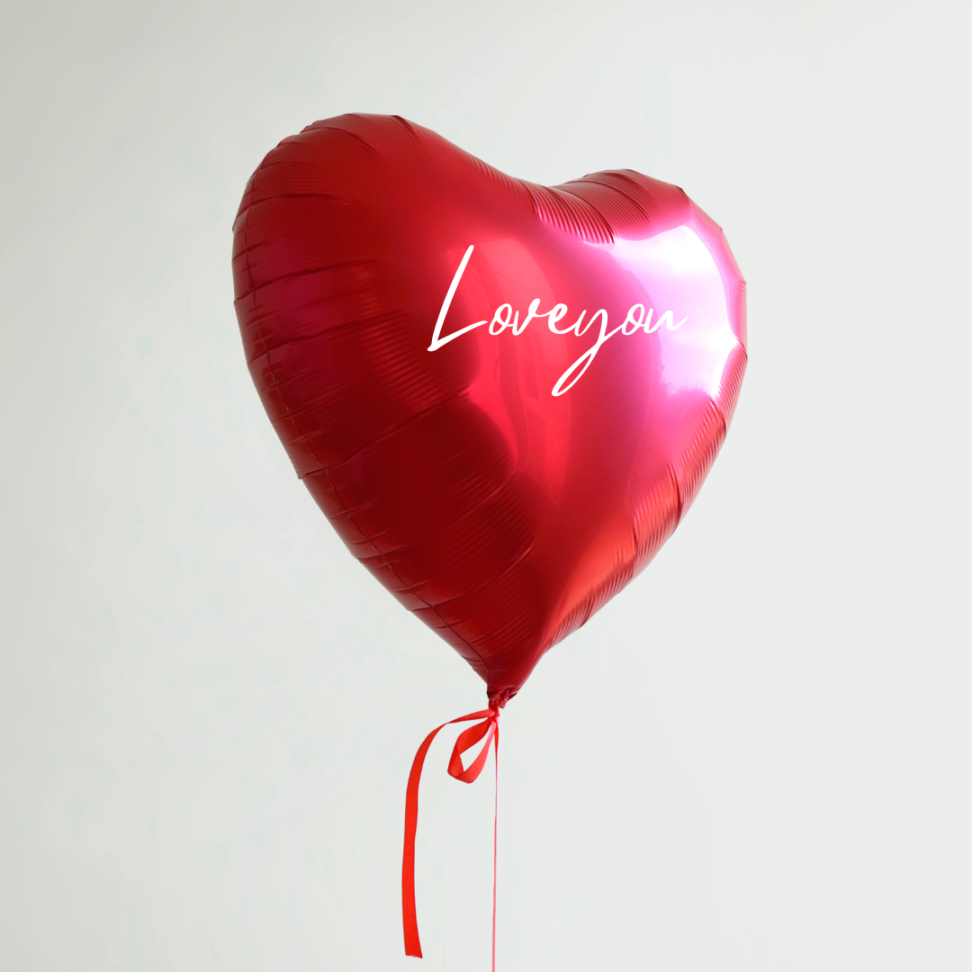 Personalised 18inch red heart balloon valentine's day gift idea ready helium inflated