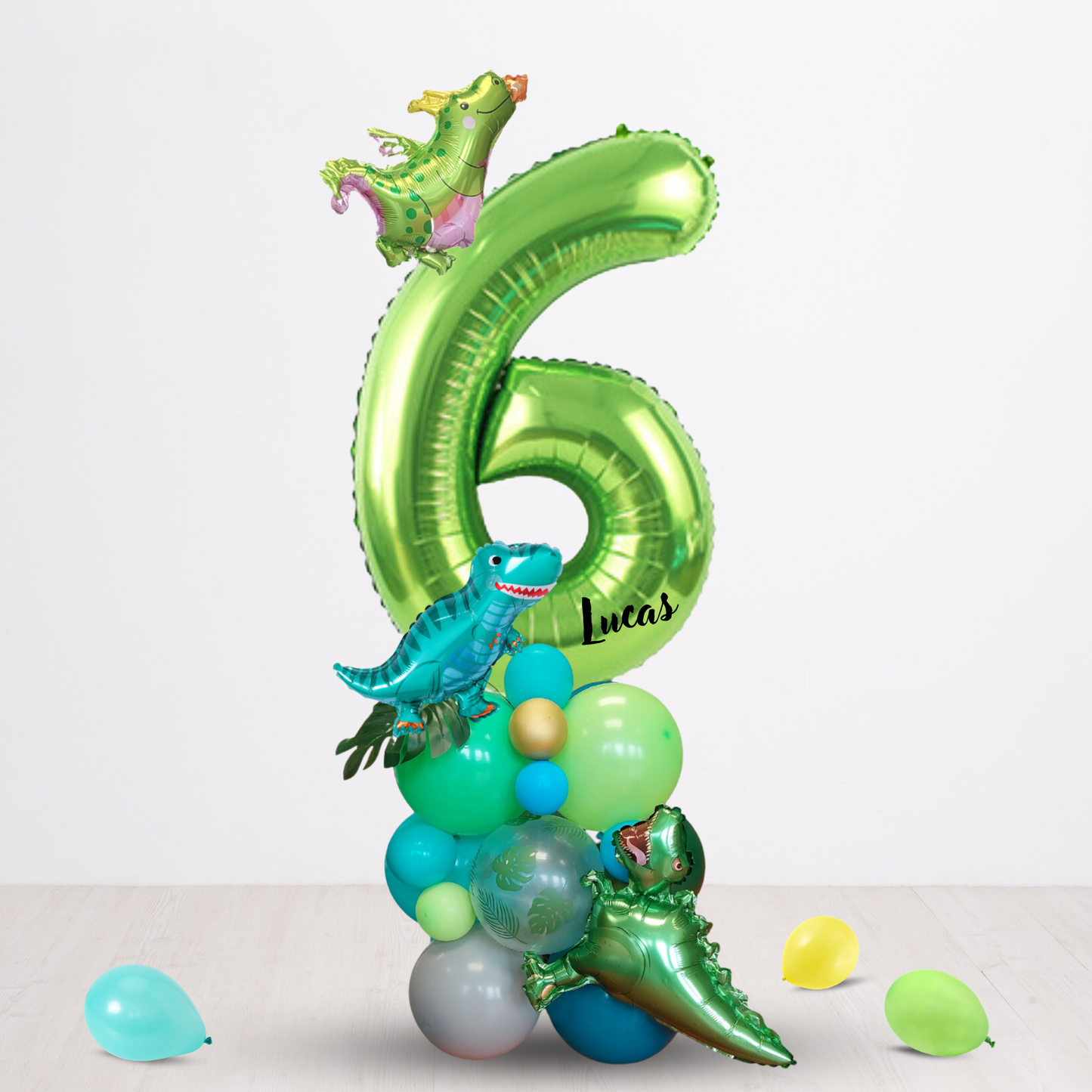 Dinosaur balloon 40inch number bouquet