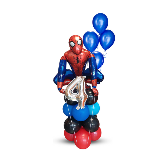 Marvel universe avengers 3D foil Spiderman blue red black latex balloon sculpture bouquet bundle bunting for boys kids birthday party