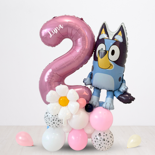 Bluey birthday balloon bouquet sculpture kids boys girls birthdays pink