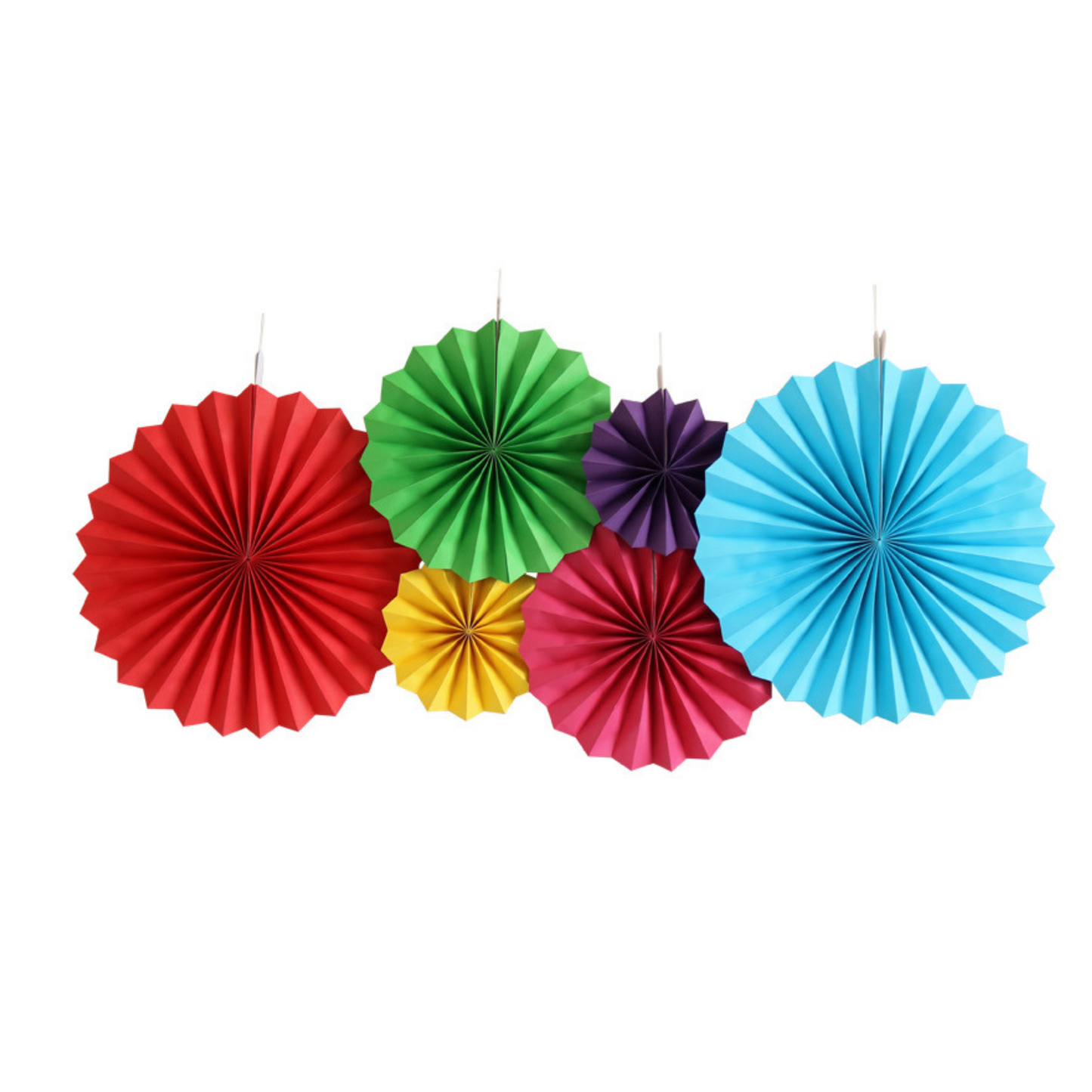 Rainbow multi colour Eco Paper fan decoration wedding women milestone birthday decoration