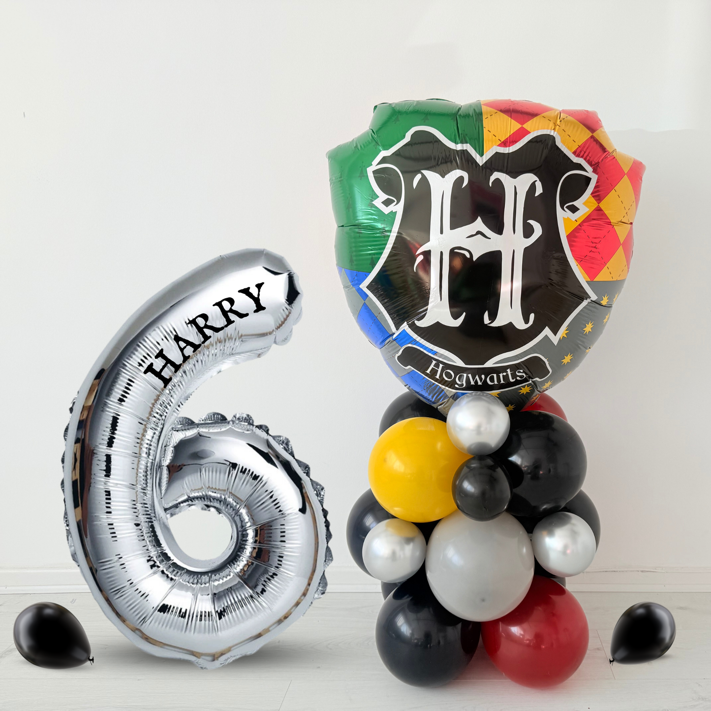 Personalised Harry Potter hogwarts movie Balloon bouquet stand display