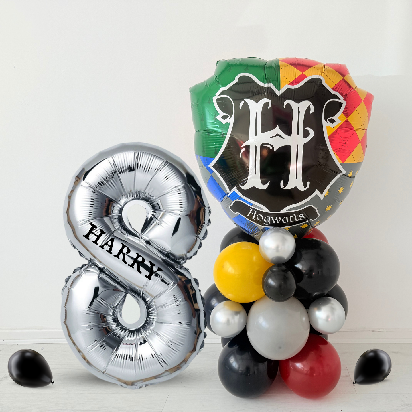 Personalised Harry Potter hogwarts movie Balloon bouquet stand display