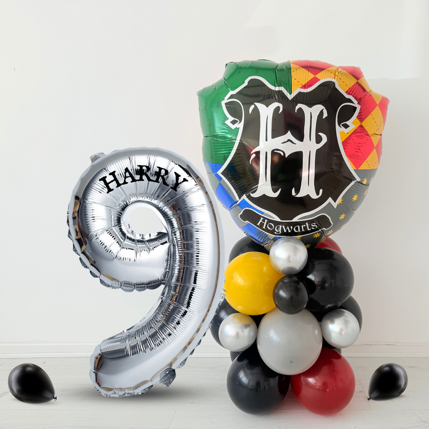 Personalised Harry Potter hogwarts movie Balloon bouquet stand display