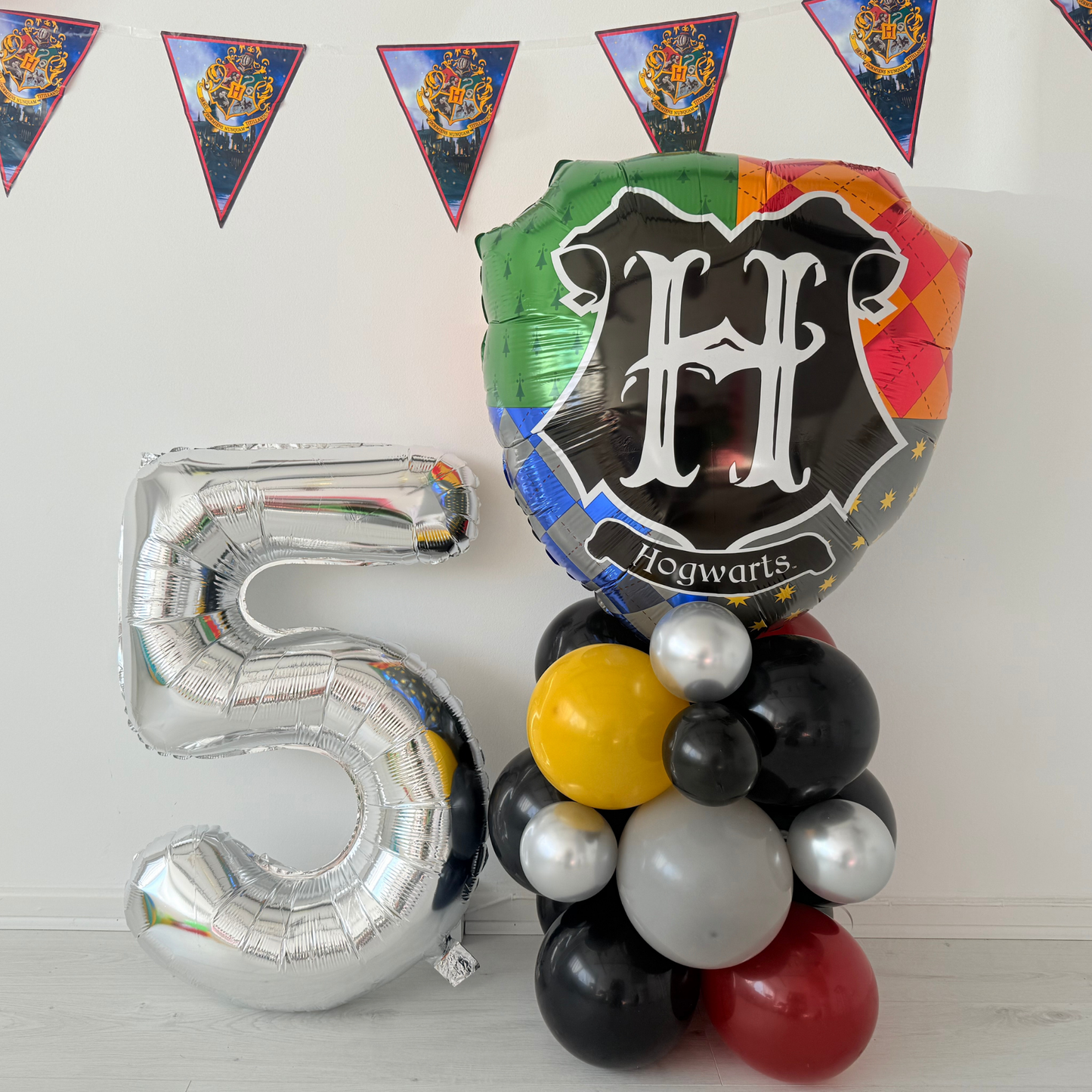 Personalised Harry Potter hogwarts movie Balloon bouquet stand display