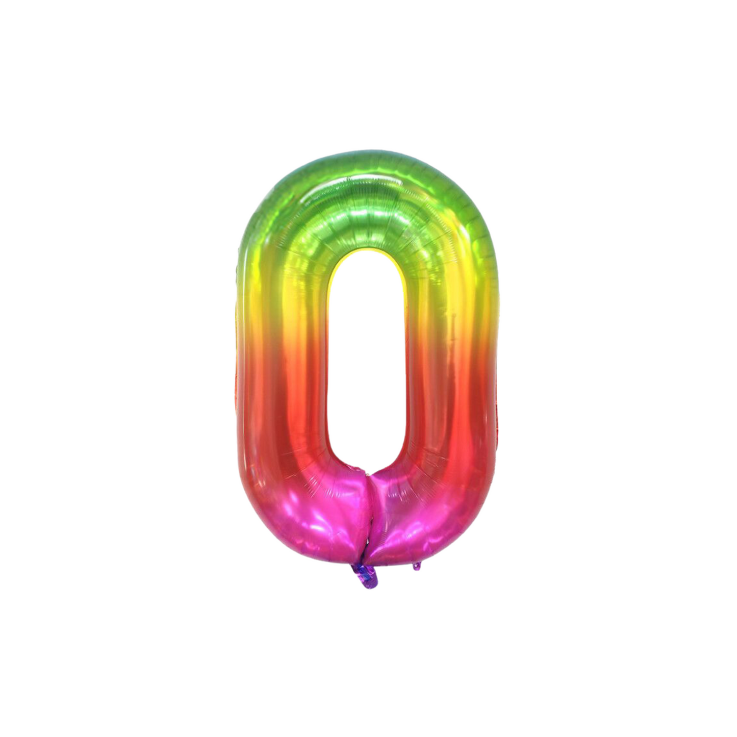 40"inch radiant rainbow silver helium number balloon