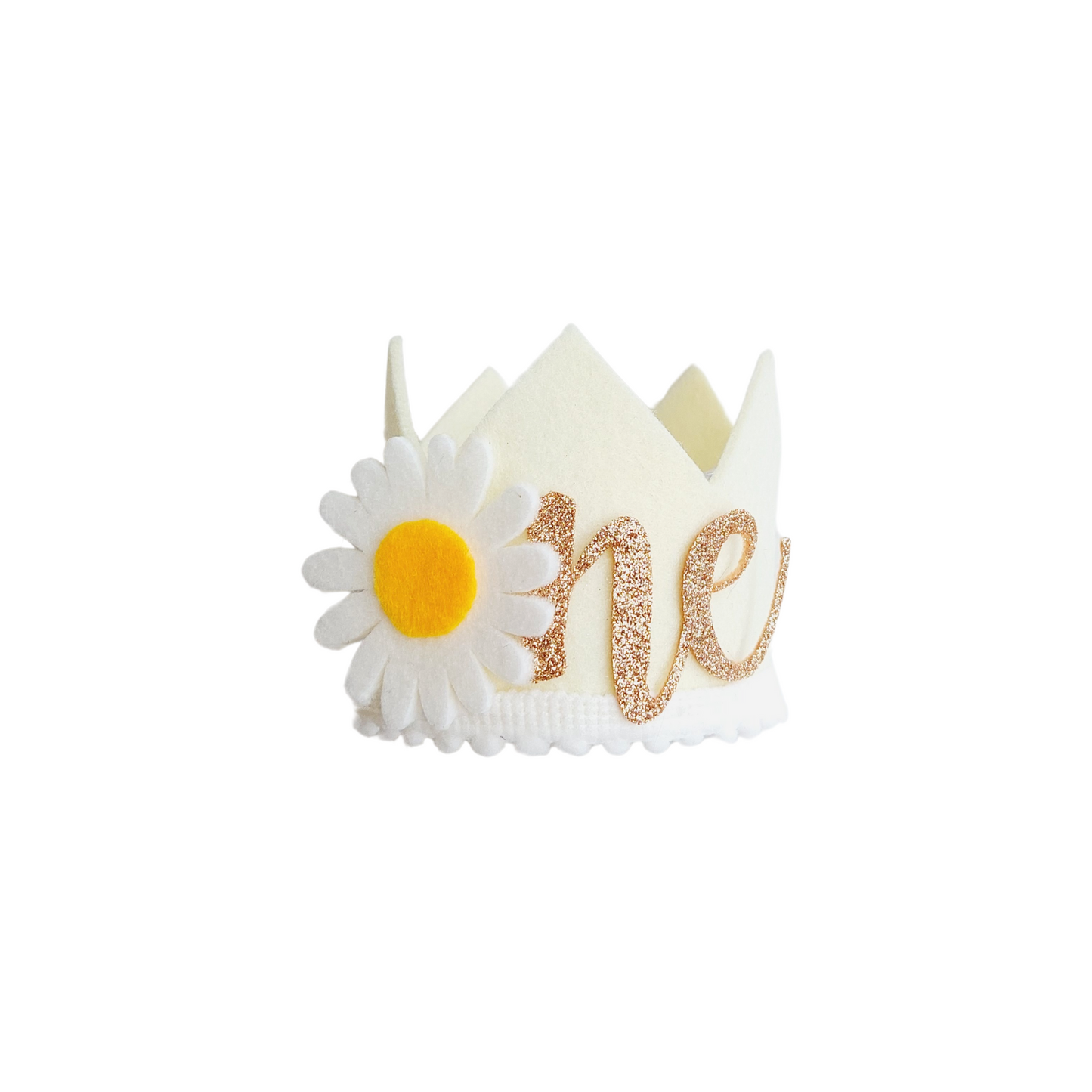 Sweet daisy yellow and white one two birthday crown hat