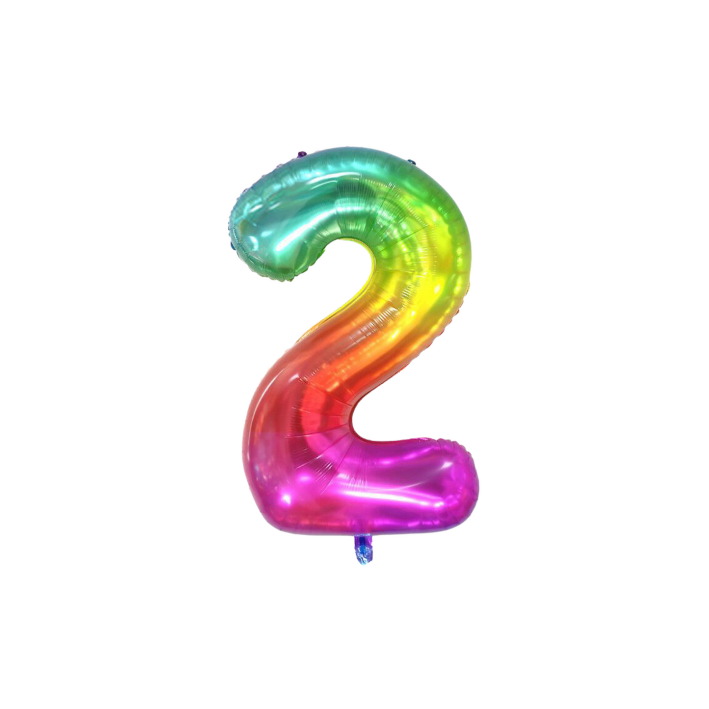 40"inch radiant rainbow silver helium number balloon