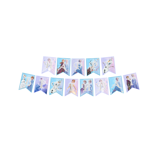 Frozen style birthday banner