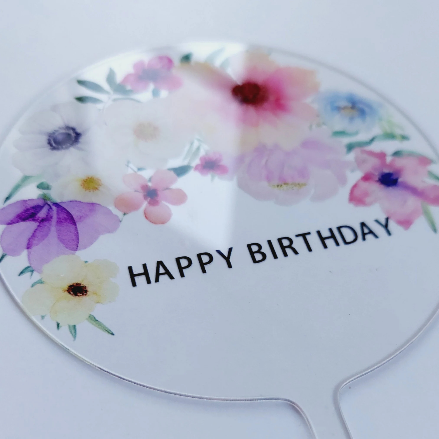 Personalised Floral flowers mother's day women girls Acrylic cake topper