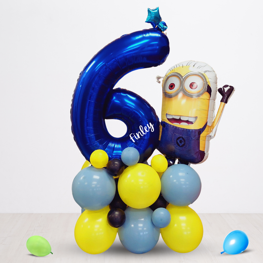 Despicable 4 Minions birthday balloon bouquet tower