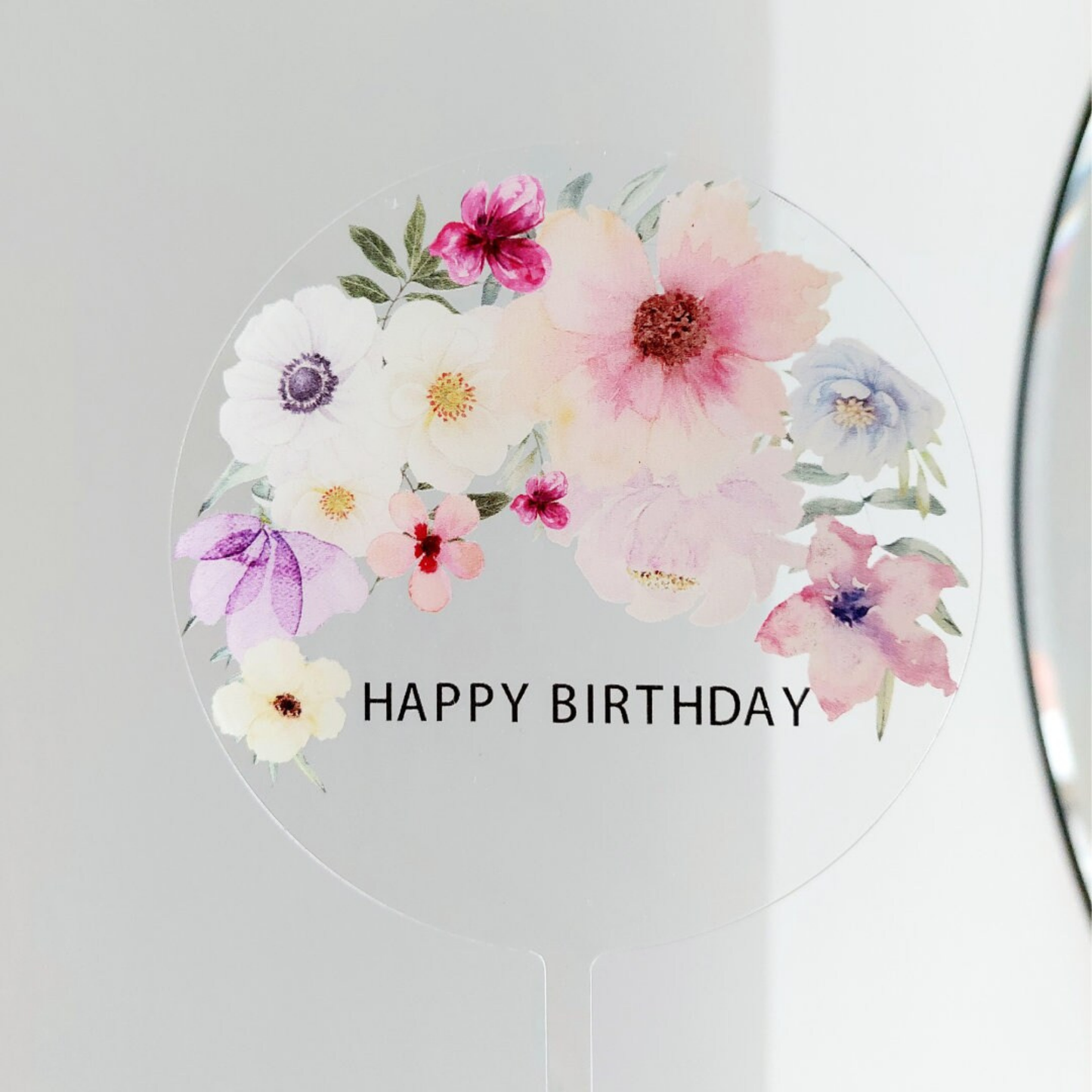 Personalised Floral flowers mother's day women girls Acrylic cake topper