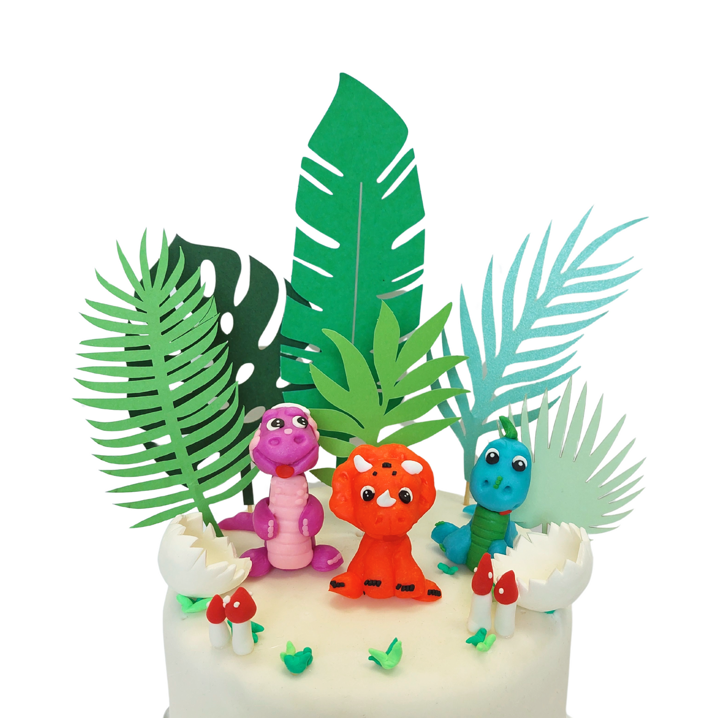 Clay Dinosaurs Cake Topper