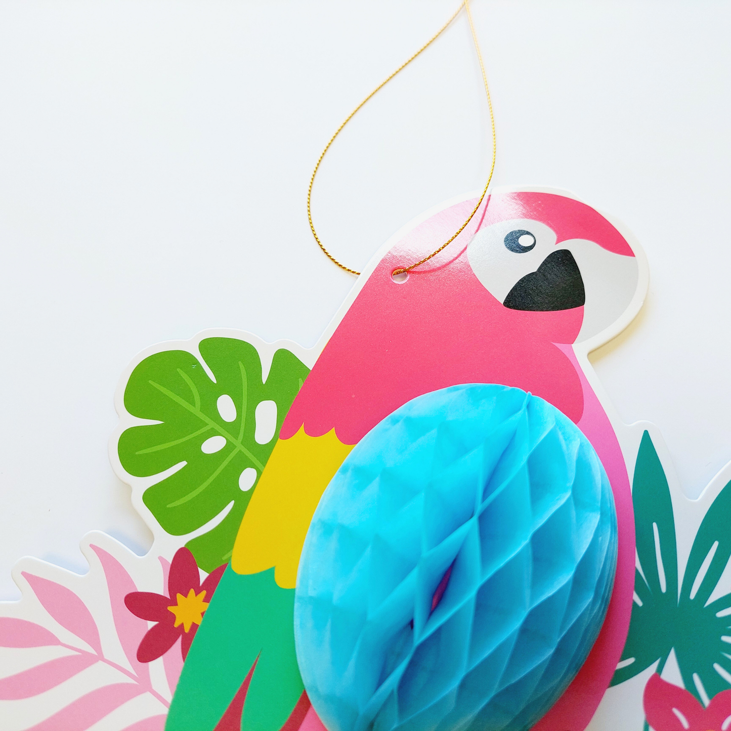 3pcs Summer tropical birds parrots honey comb hanging decoration