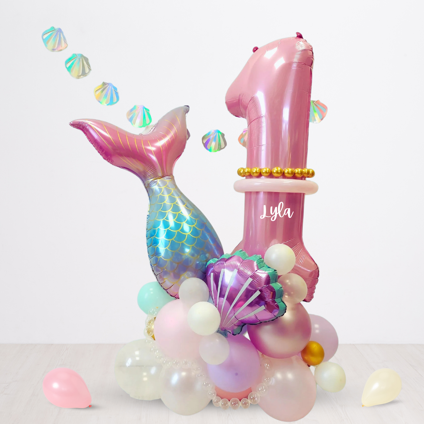 Mermaid tail balloon sculpture bouquet