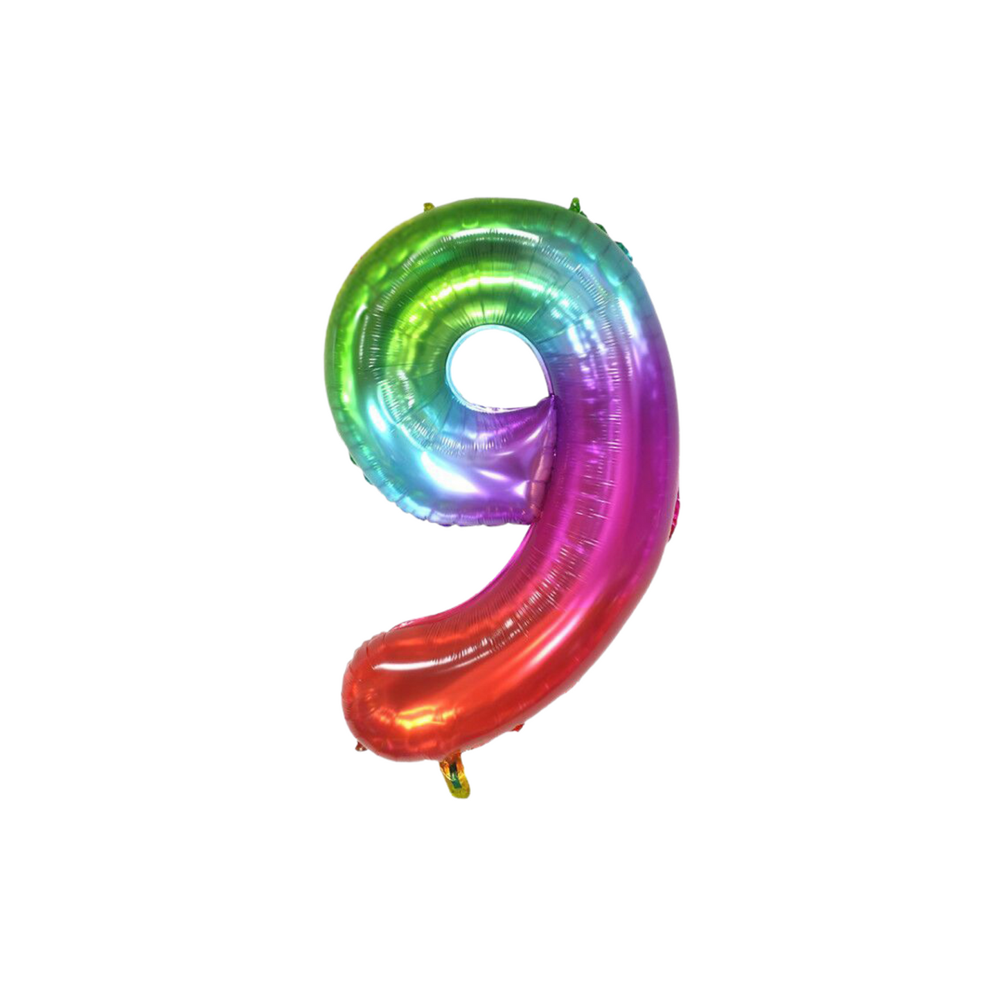 40"inch radiant rainbow silver helium number balloon