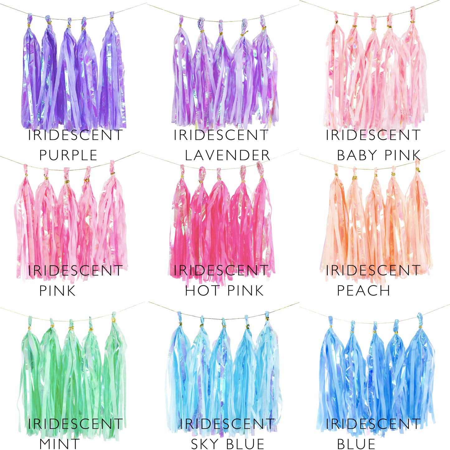 All colours Make your own Paper Tissue Tassel Garland more than 50 colours 5-Pack each