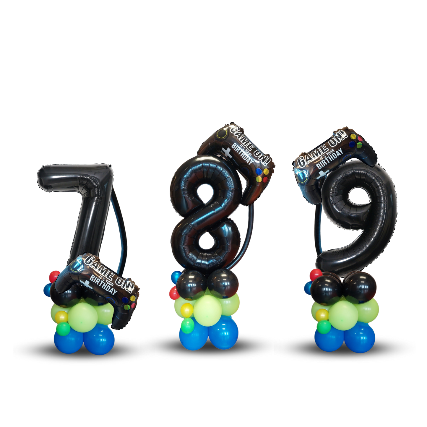 Black gaming game console boys birthday balloon sculpture bouquet