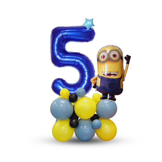 Despicable 4 Minions birthday balloon bouquet tower