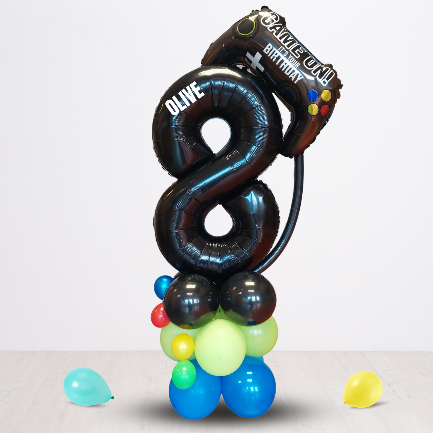 Black gaming game console boys birthday balloon sculpture bouquet