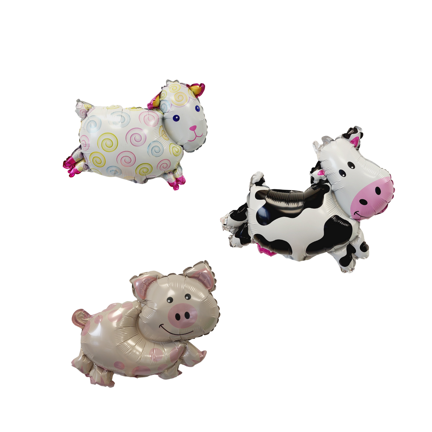 Farm themed girls pink pig sheep cow birthday party number sculpture bouquet