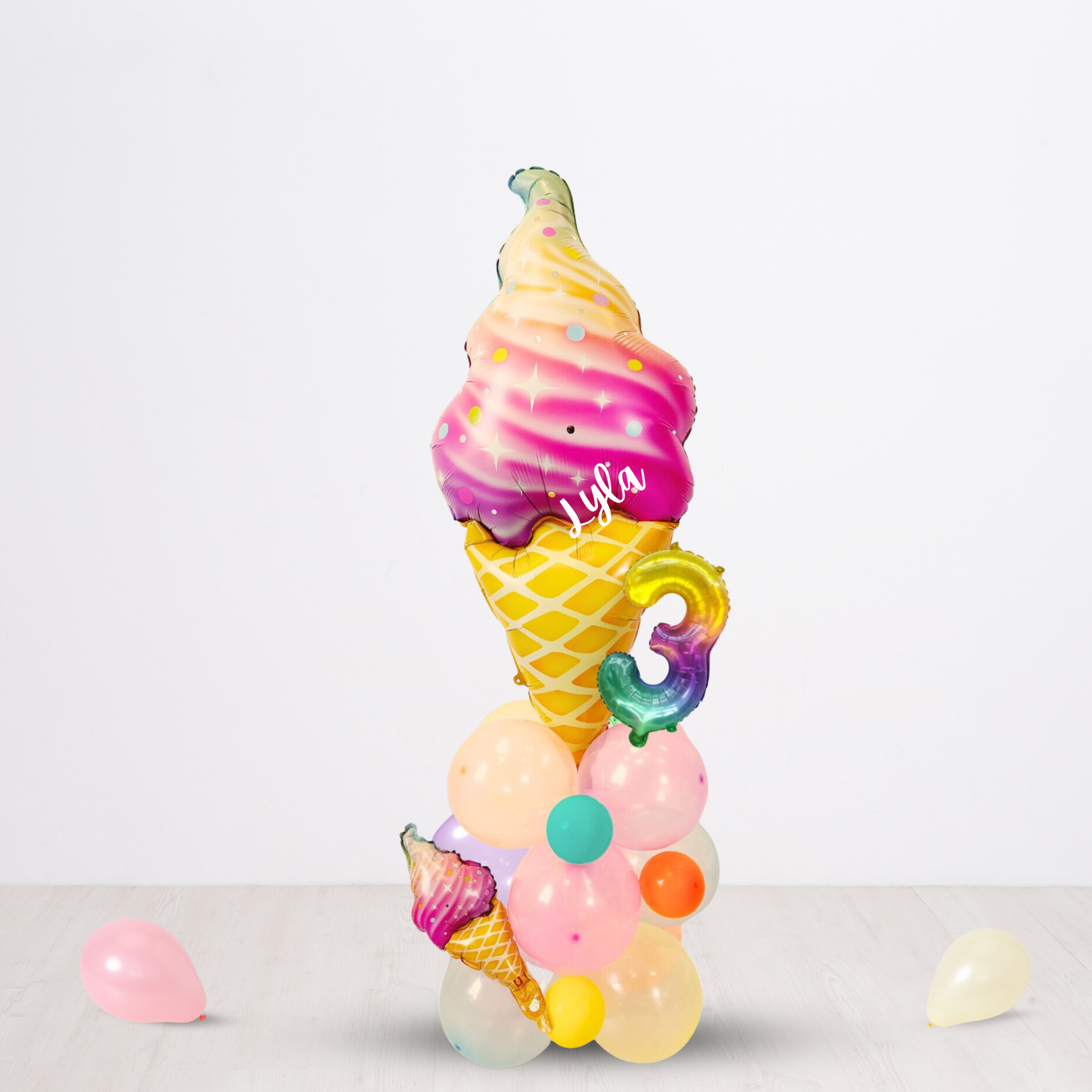 Ice cream girls birthday balloon sculpture bouquet