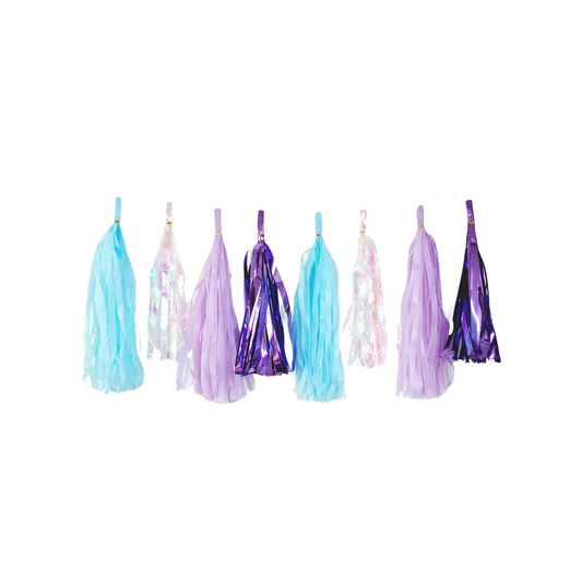 20pcs Lavender blue iridescent paper tissue tassel set