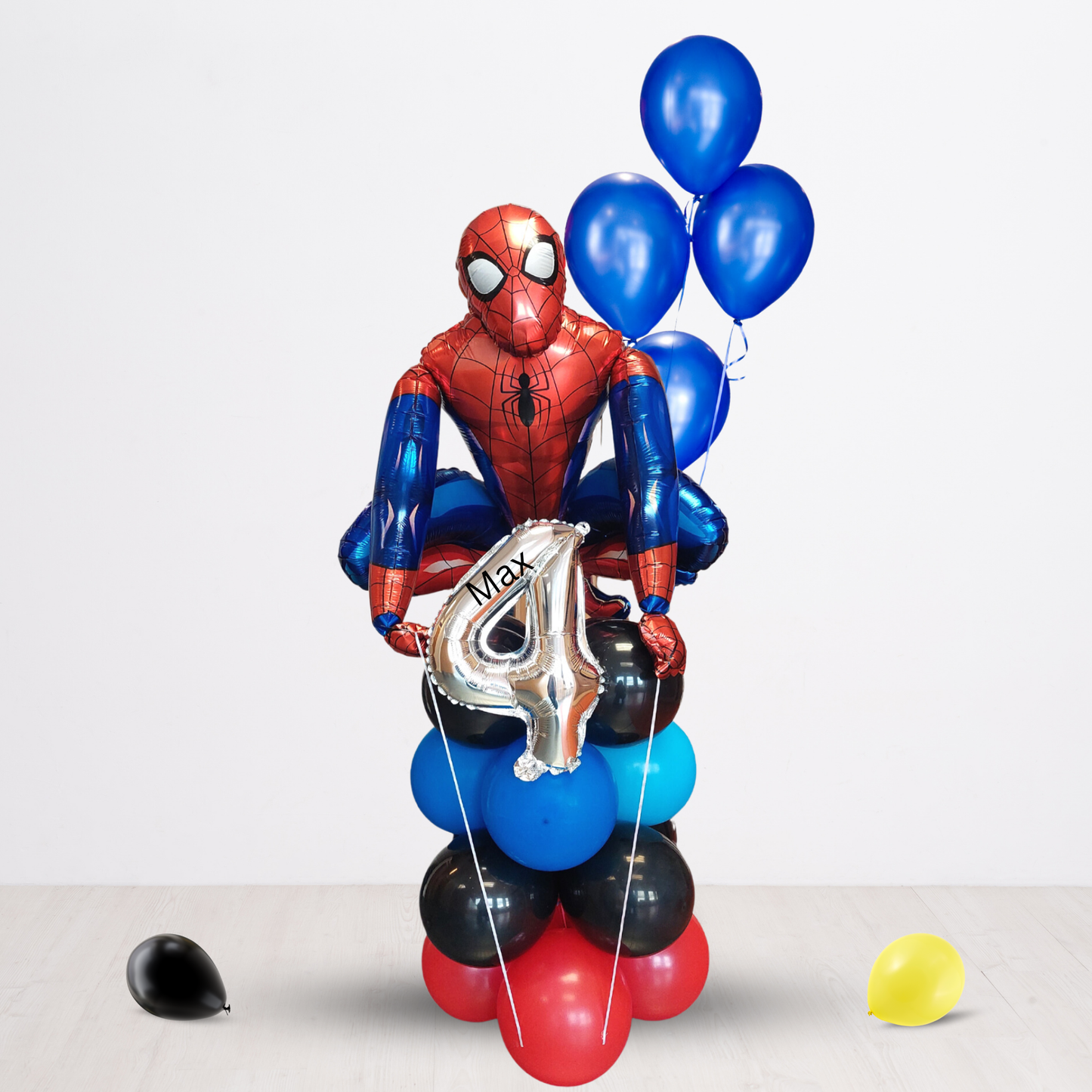 Marvel universe avengers 3D foil Spiderman blue red black latex balloon sculpture bouquet bundle bunting for boys kids birthday party