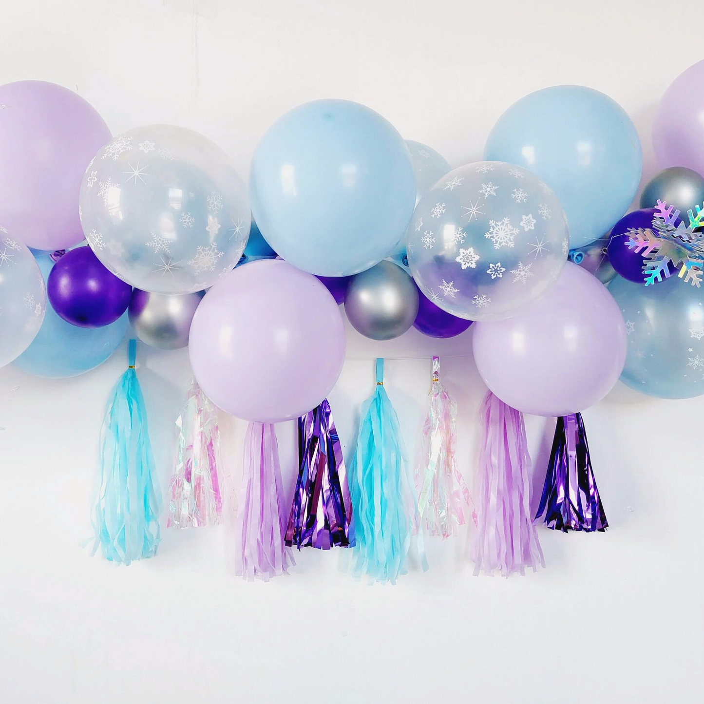 20pcs Lavender blue iridescent paper tissue tassel set