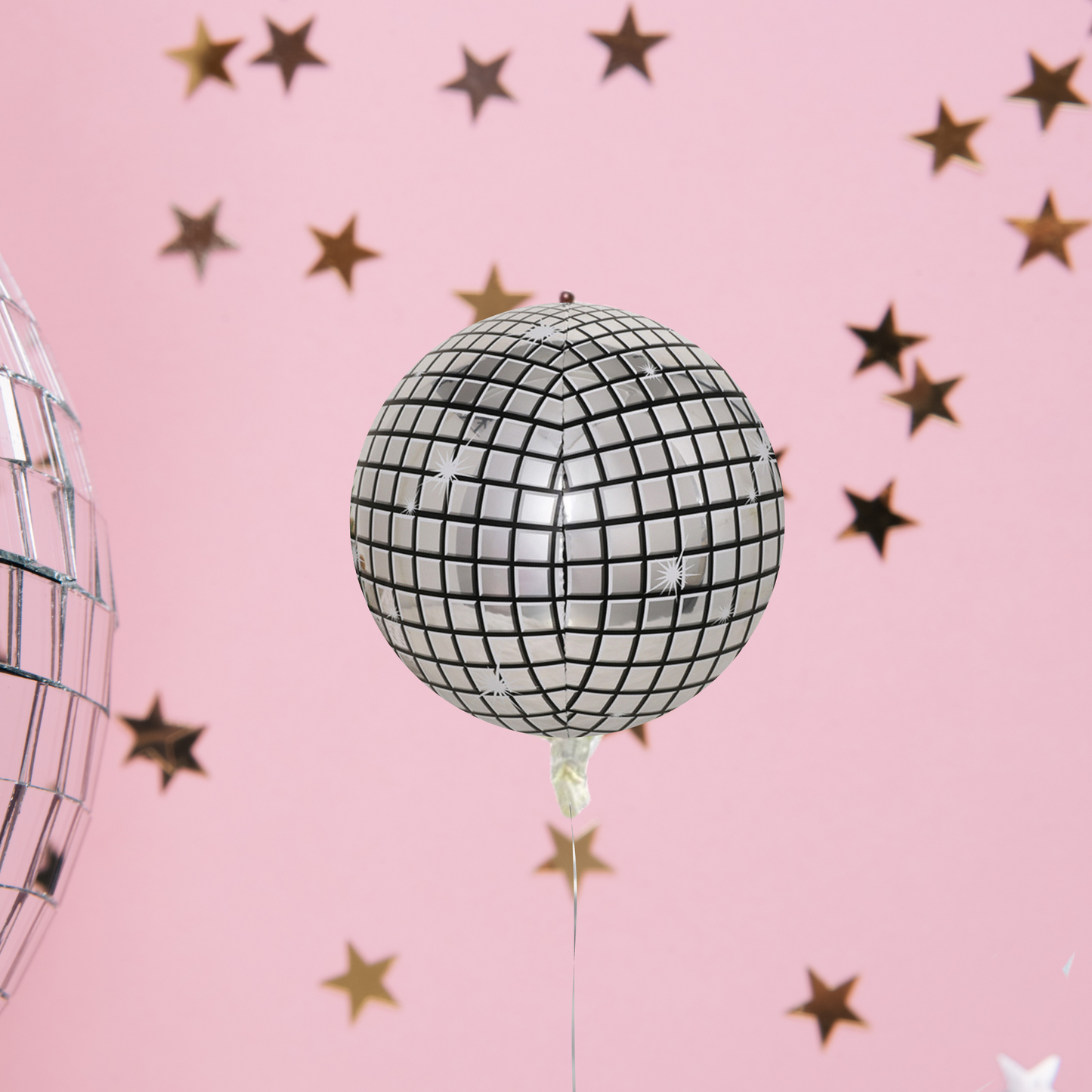 22inch Disco Light Ball Helium Foil Balloon Multi or Silver