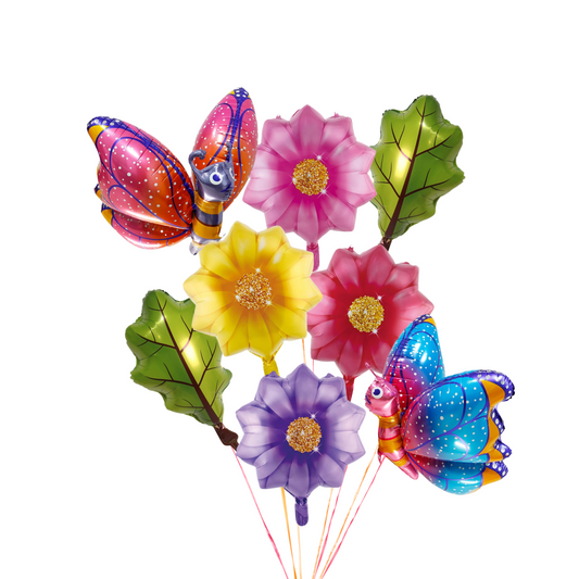 Spring Easter butterfly flowers and leaves foil helium balloon children adults birthday party decoration