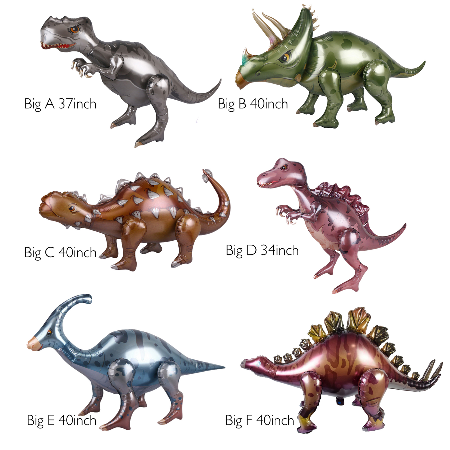 Large dinosaur foil balloons