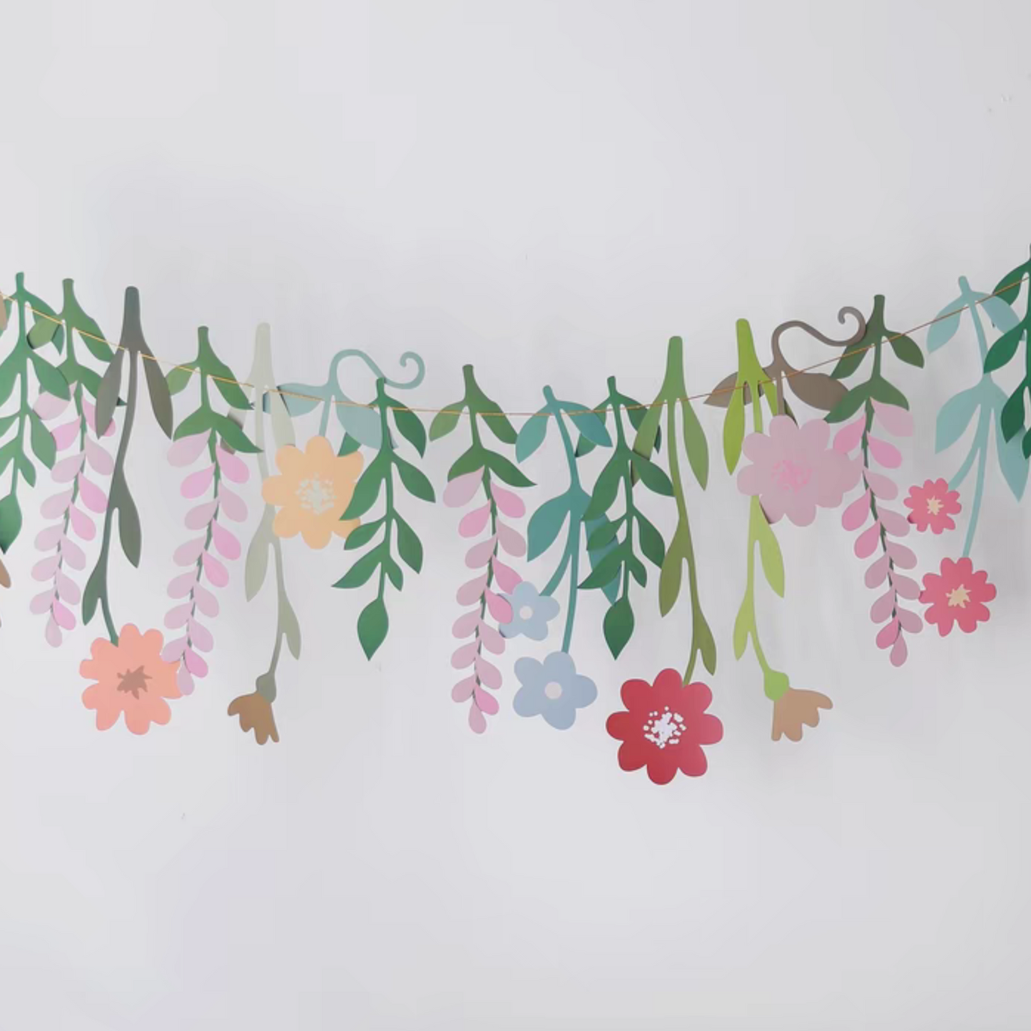 Wild flowers paper bunting garlands