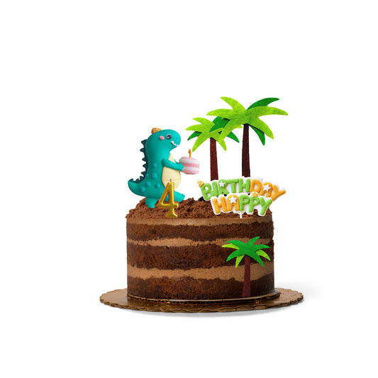 Happy Birthday Dinosaur Cake Topper Set