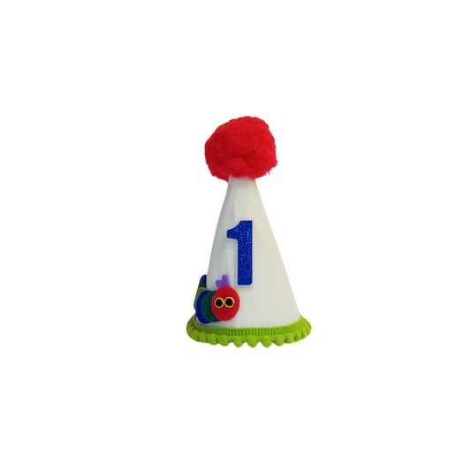 Handmade hungry caterpillar Birthday Party Cake Smashing Felt cone crown Hat