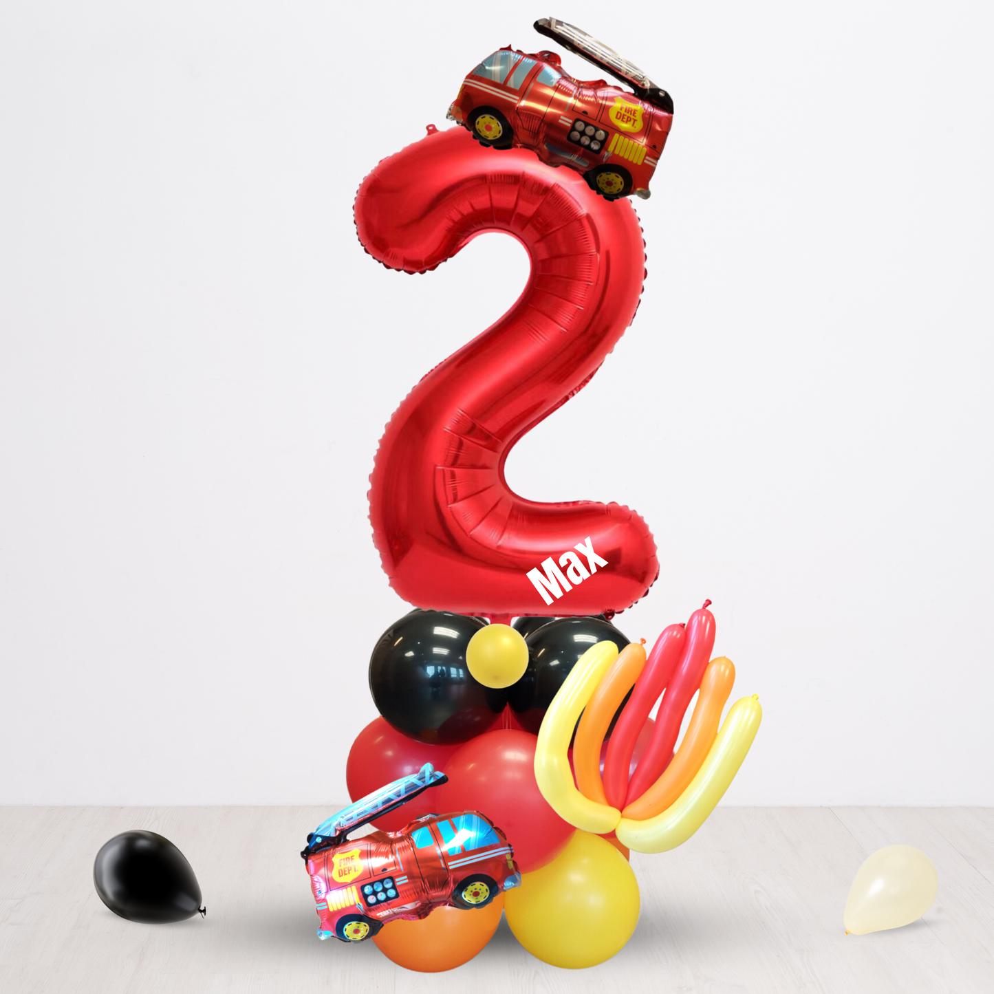 Car Vehicle fire engine Birthday Balloon Bouquet Sculpture