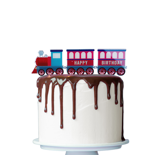 Personalised Vehicle train acrylic cake topper boys men birthday cake decoration