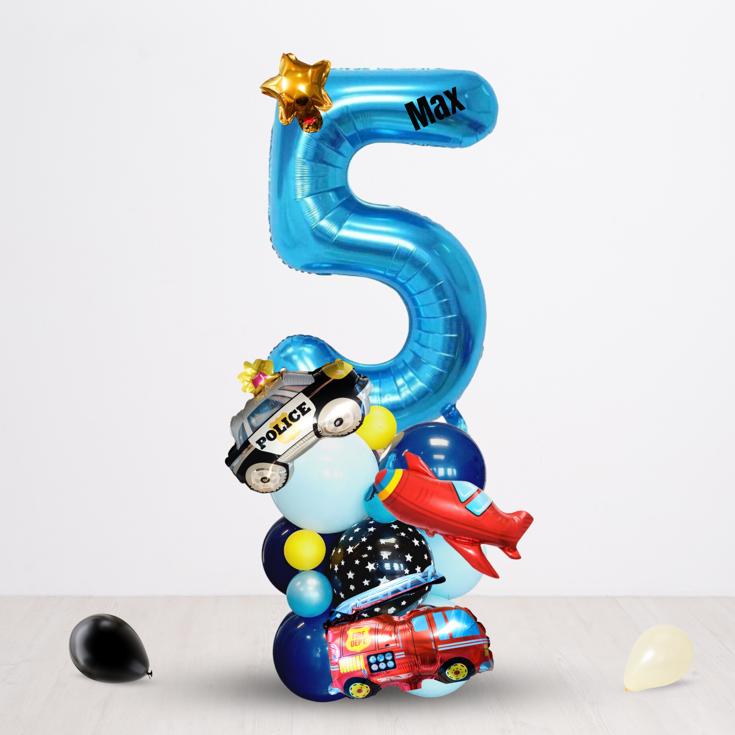 Car Vehicle aeroplane air plane police car fire engine Birthday Balloon Bouquet Sculpture