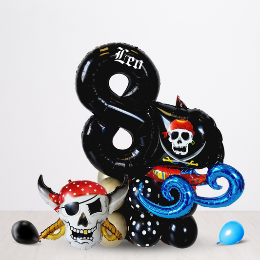 Pirates ship waves boys birthday balloon sculpture bouquet