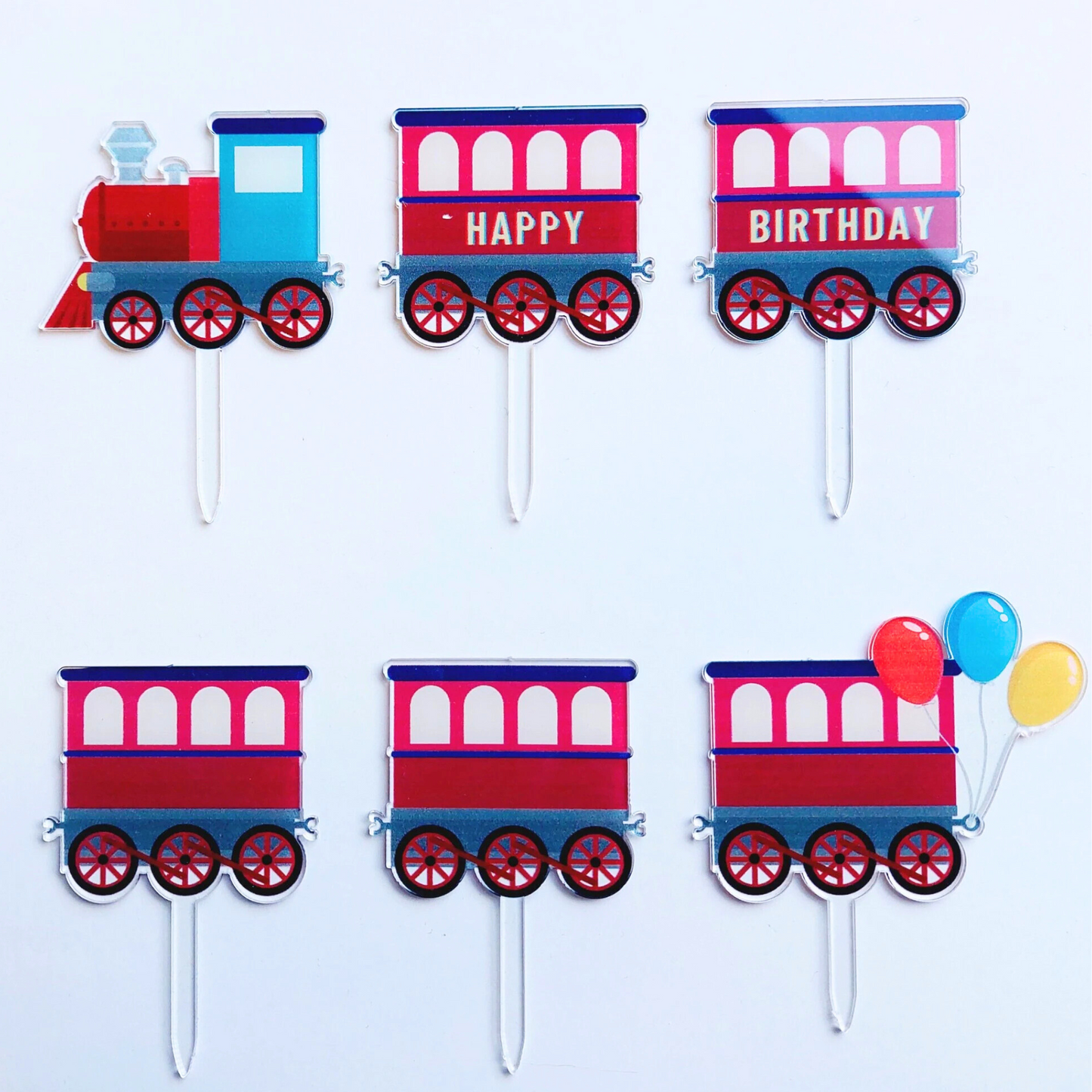 Personalised Vehicle train acrylic cake topper boys men birthday cake decoration