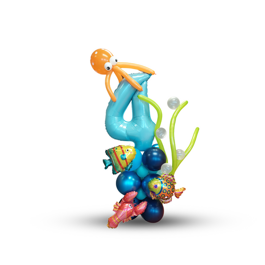 Under the sea world birthday balloon bouquet