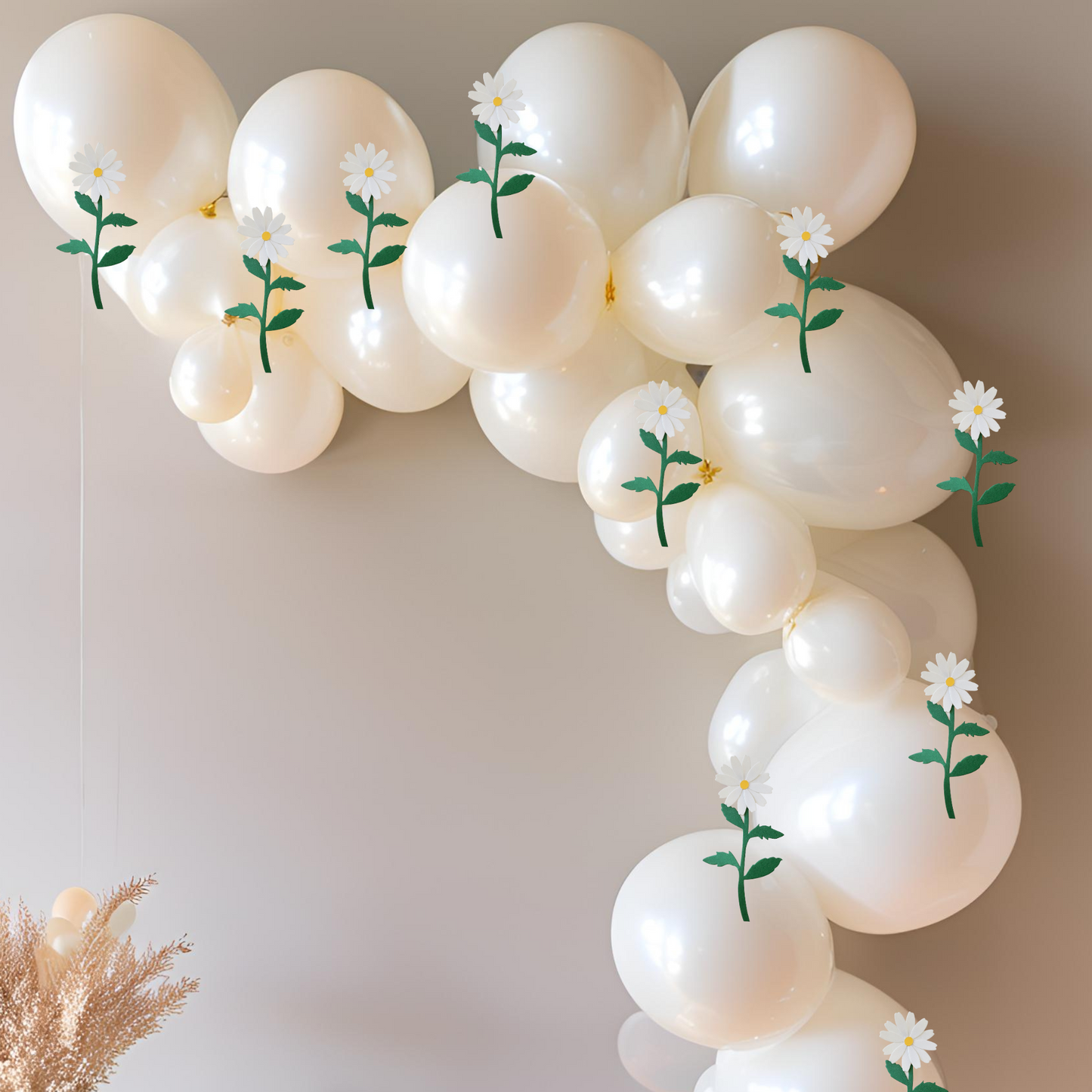 2m white balloon daisy flower garland