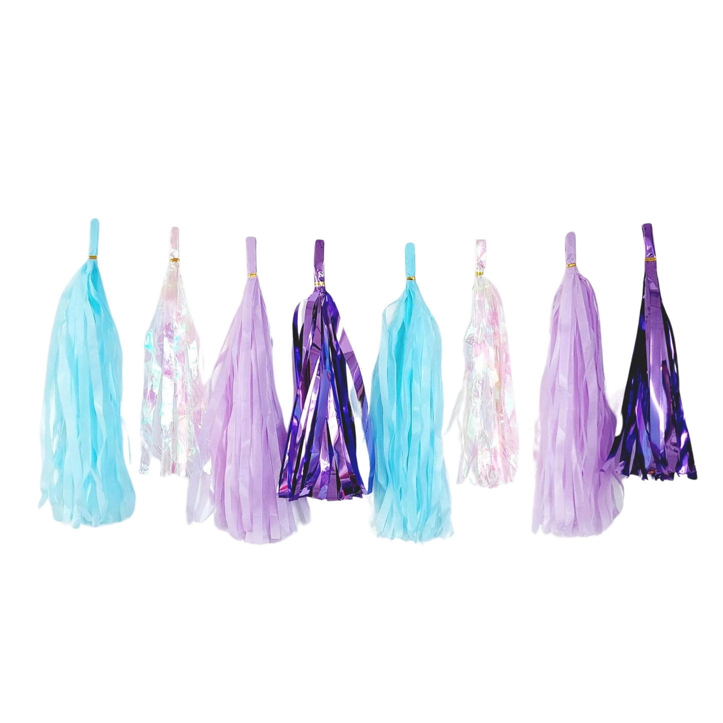 20pcs Lavender blue iridescent paper tissue tassel set