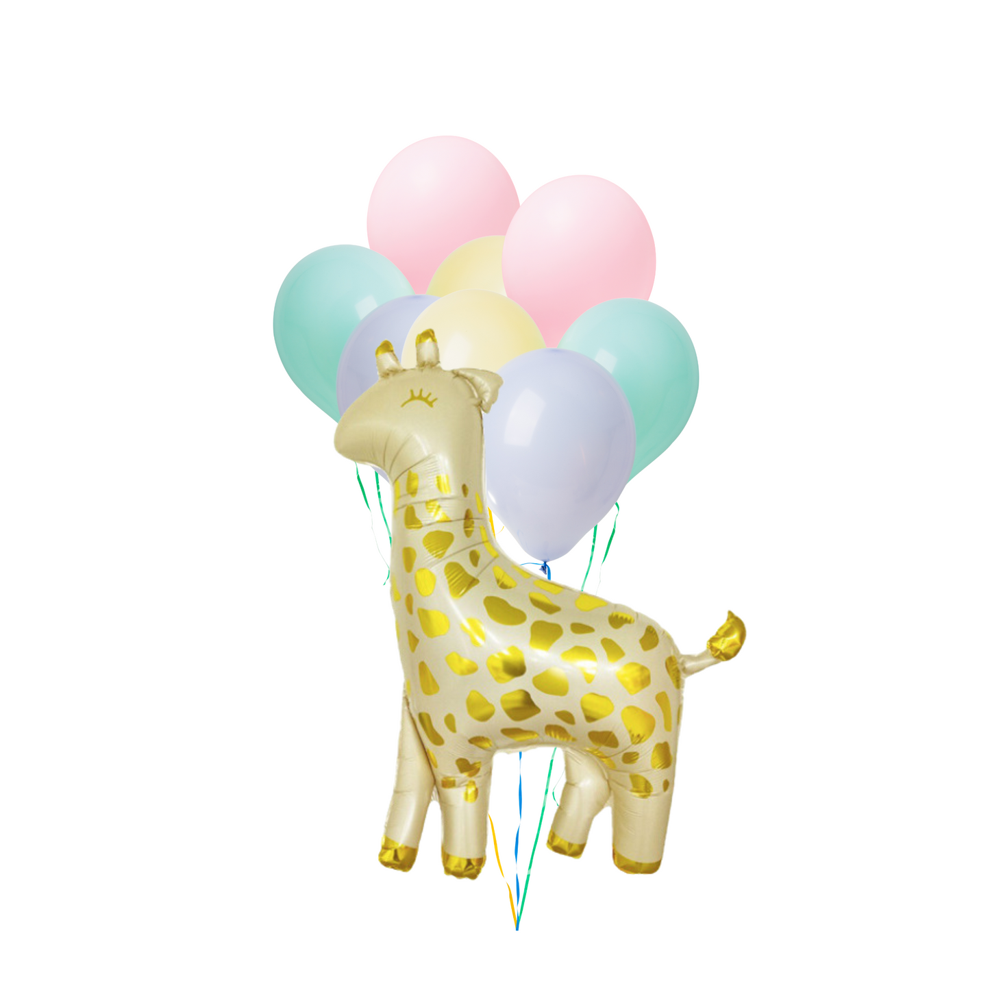 Large baby giraffe pastel Balloon Bundle