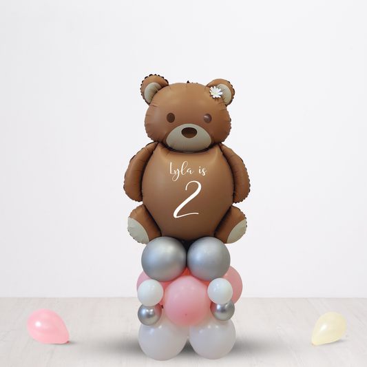 Personalised Teddy bear girls 1st 2nd birthday baby shower christening balloon sculpture bouquet (Copy)