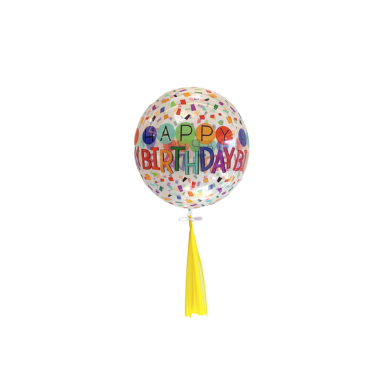 22inch happy birthday print balloon with paper tassel