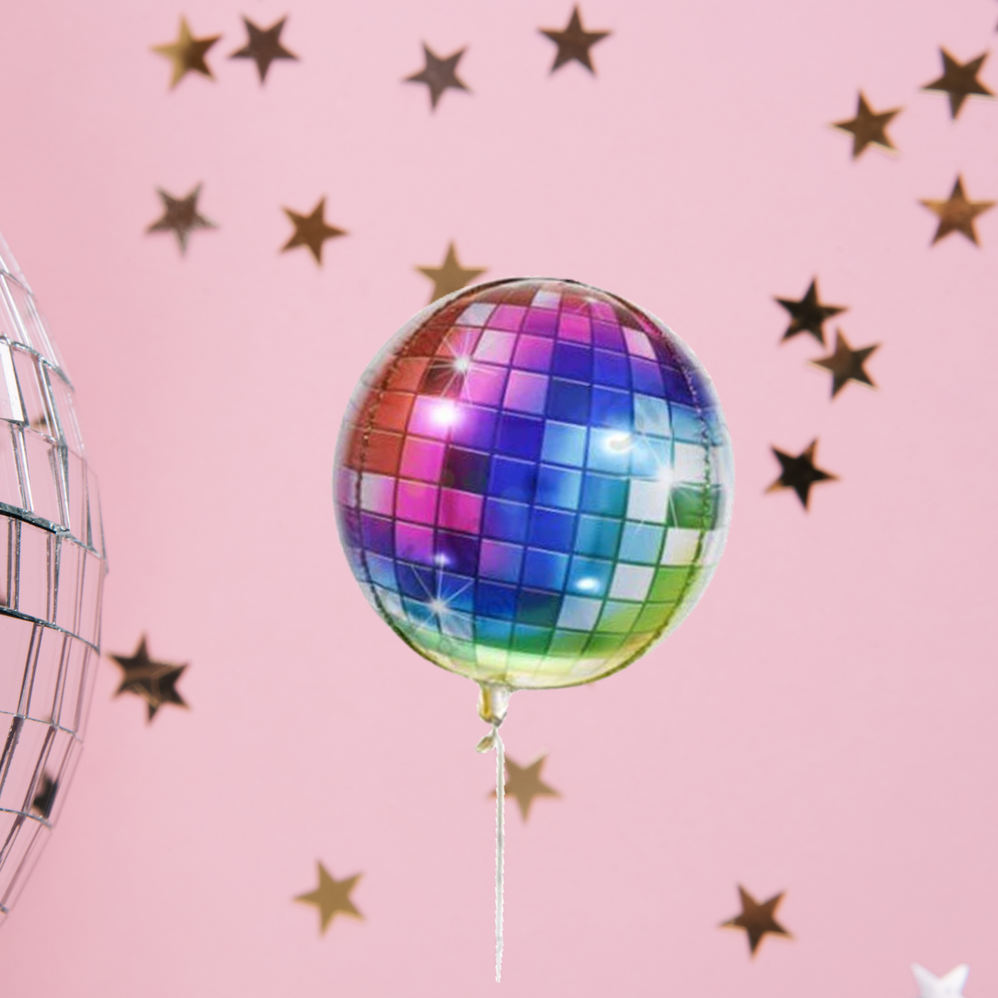 22inch Disco Light Ball Helium Foil Balloon Multi or Silver